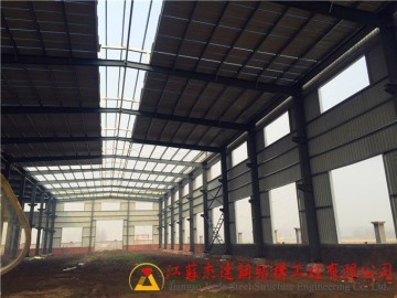 鹽城沙金石油連跨全鋼結(jié)構(gòu)施工近況