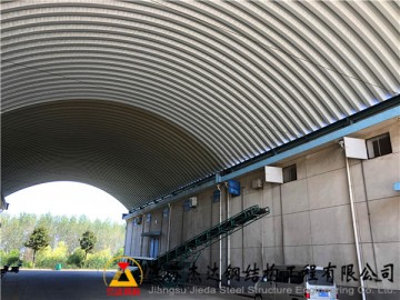 宿遷第二糧食儲(chǔ)備庫(kù)拱形屋頂罩棚工程