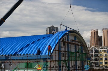 貴州龍里糧庫(kù)頂雙層拱形屋頂工程